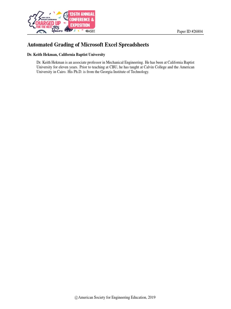Automated Excel Grading System | PDF | Spreadsheet | Microsoft Excel