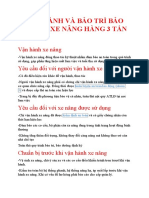 VẬN HÀNH VÀ BẢO TRÌ BẢO DƯỠNG XE NÂNG HÀNG 3 TẤN