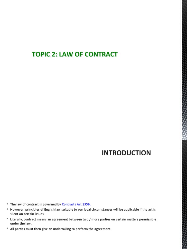 Overview of Malaysian Contract Law | PDF | Breach Of Contract | Law Of ...