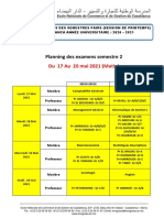 Planning Des Examens de La Session Normale Du Printemps 20202021