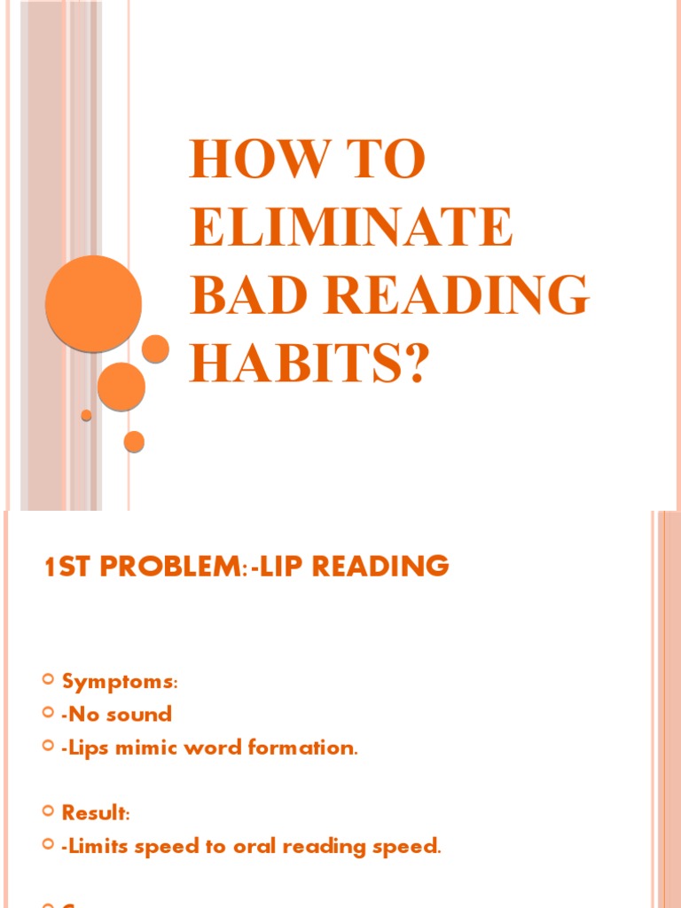 How To Eliminate Bad Reading Habits | PDF