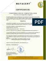 Certificado MAYACERT para Foliato Zn como fertilizante foliar orgánico