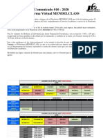 Comunicado N 10, Plataforma Virtual MENDELCLASS