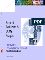 Practical Techniques For LC - MS Analysis Shimadzu Scientific Instruments