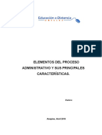 ELEMENTOS DEL PROCESO ADMINISTRATIVO TAREA 2 MODULO I