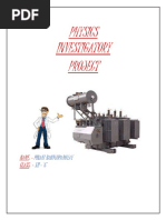 Physics Investigatory Project: Pinaki Bandyopadhyay XII - C'