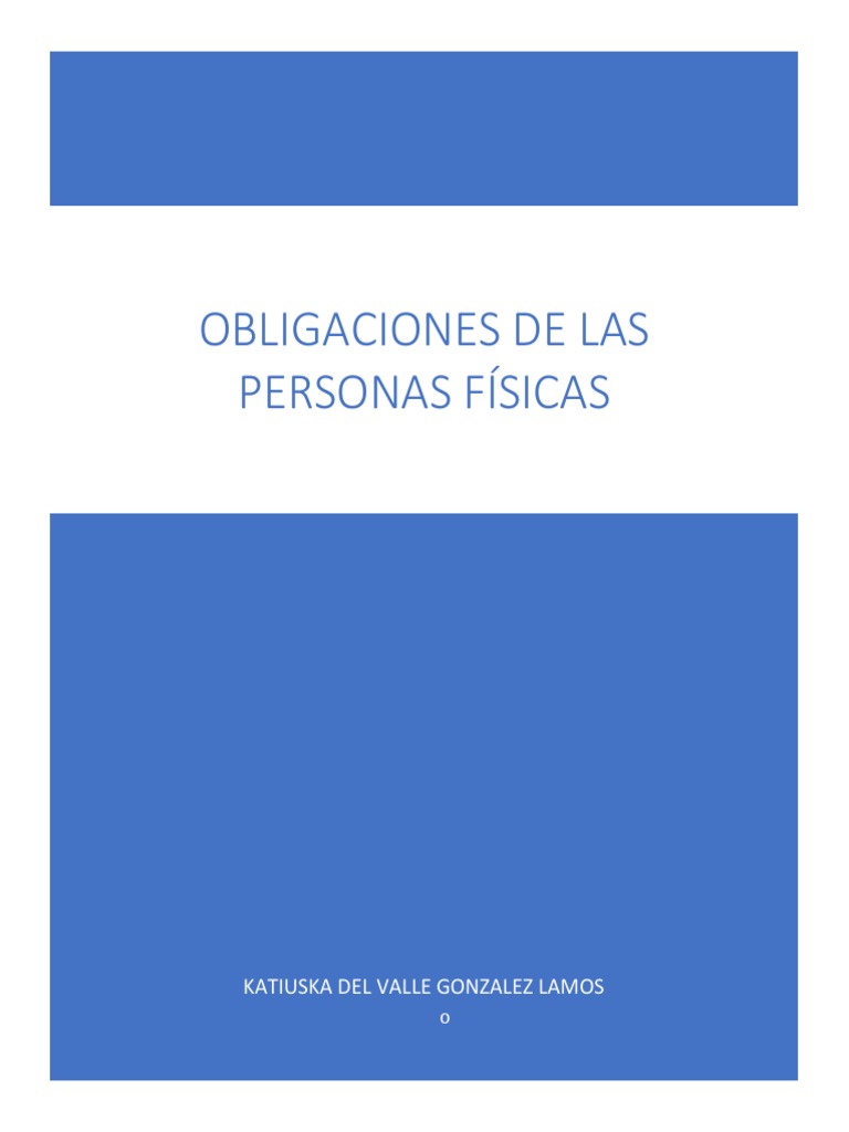 Resumen de Las Obligaciones de Las Personas Físicas | PDF | Impuestos ...