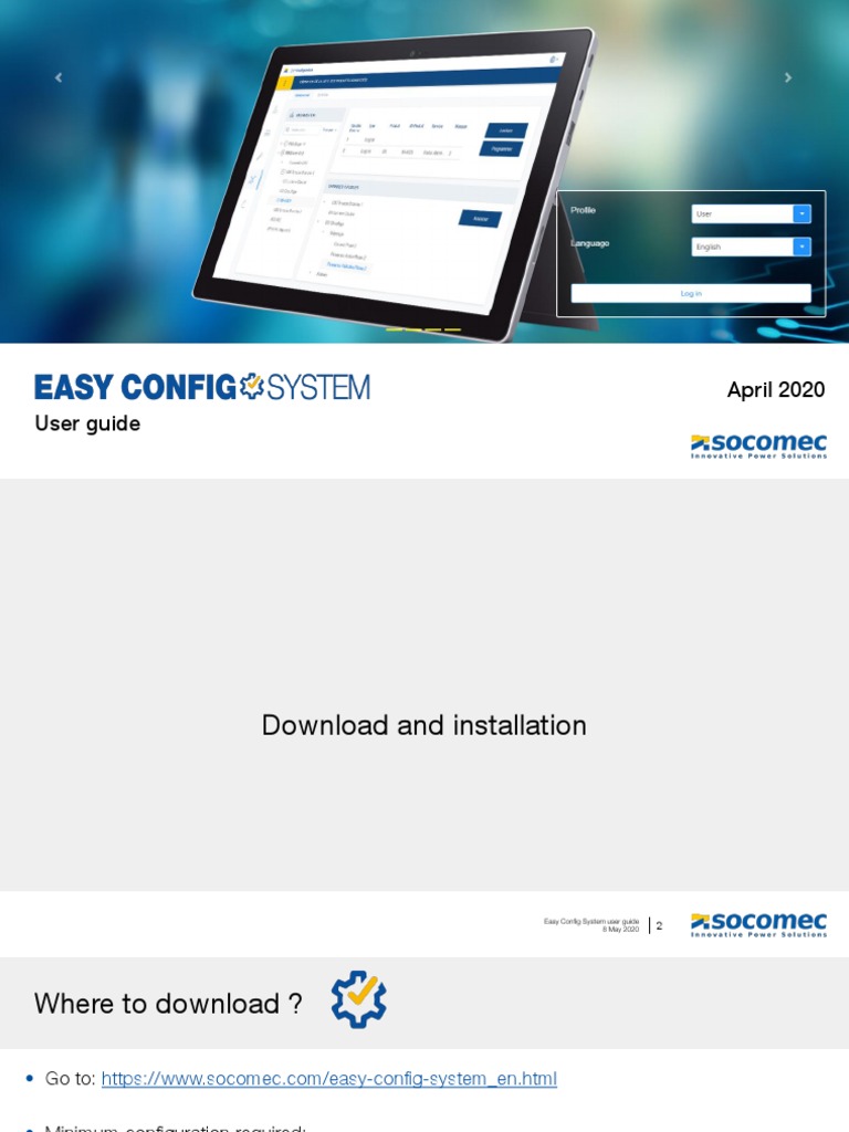 Socomec Easy Config System Guide | PDF | Menu (Computing) | Usb