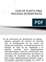 Distribucion de Planta para Procesos Intermitentes