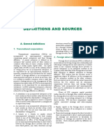 Definitions and sources of transnational corporations and foreign direct investment
