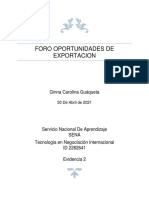 FORO OPORTUNIDADES DE EXPORTACION