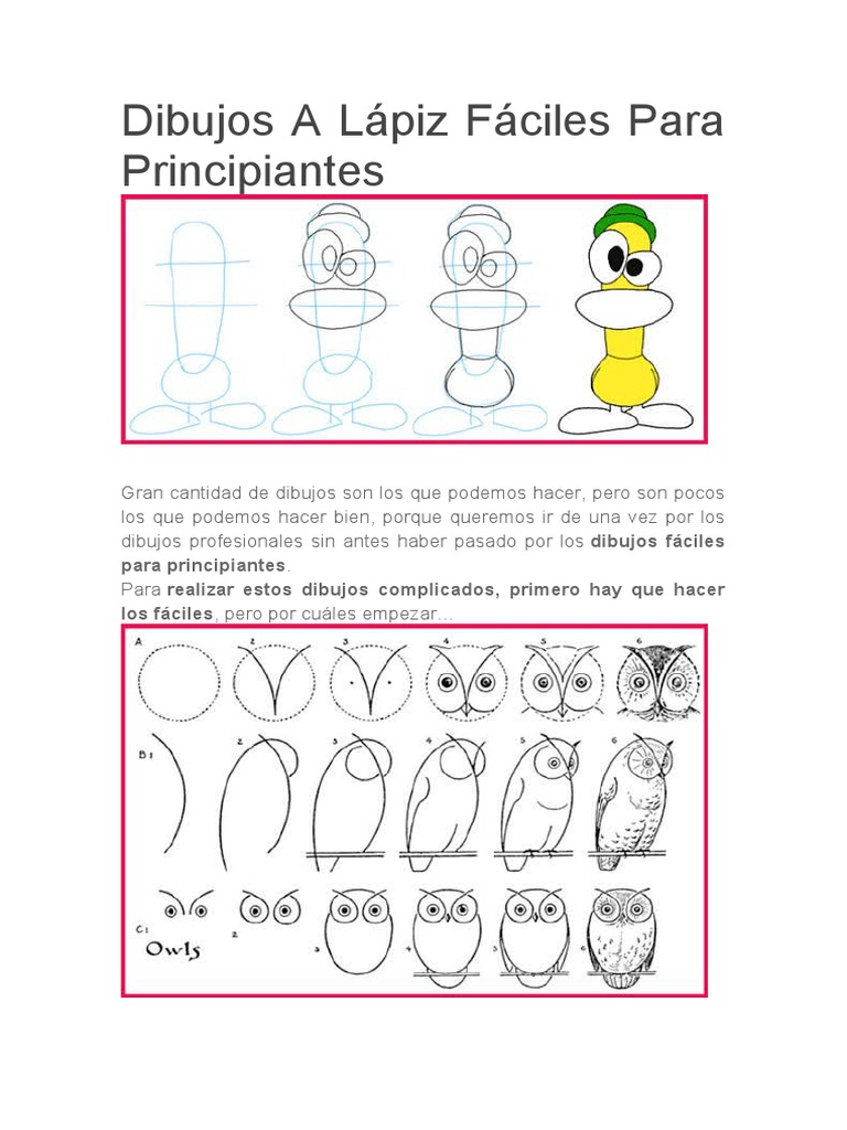 Dibujos A Lápiz Fáciles para Principiantes | PDF