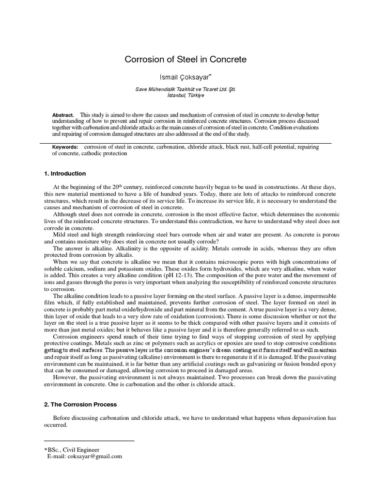Corrosion Mechanisms in Reinforced Concrete | PDF | Rust | Corrosion