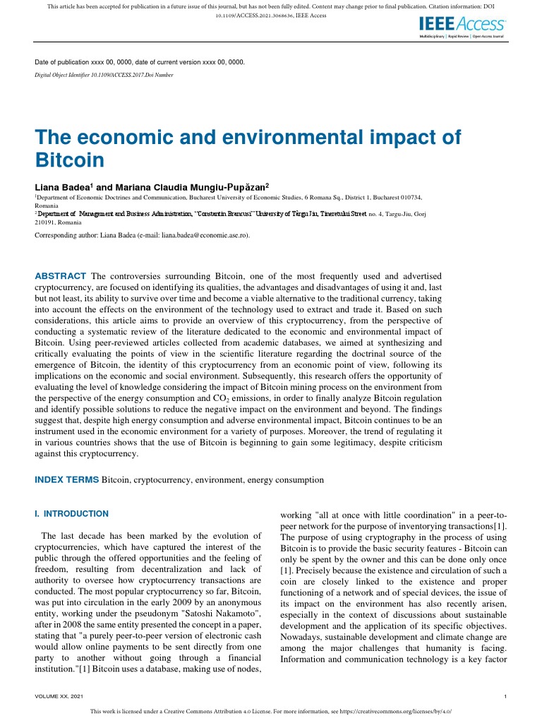 The Economic and Environmental Impact of Bitcoin | PDF | Cryptocurrency ...
