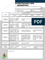 Rúbrica para Evaluar El Texto Argumentativo