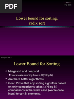 Lower Bound For Sorting, Radix Sort: COMP171 Fall 2005