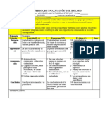 Rúbrica de Evaluación de Un Ensayo