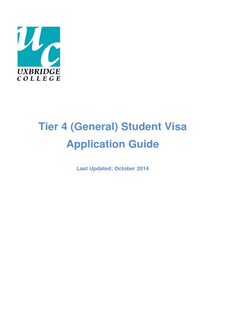 Tier 4 General Student Visa Application Guide October 2014 PDF Travel Visa Business