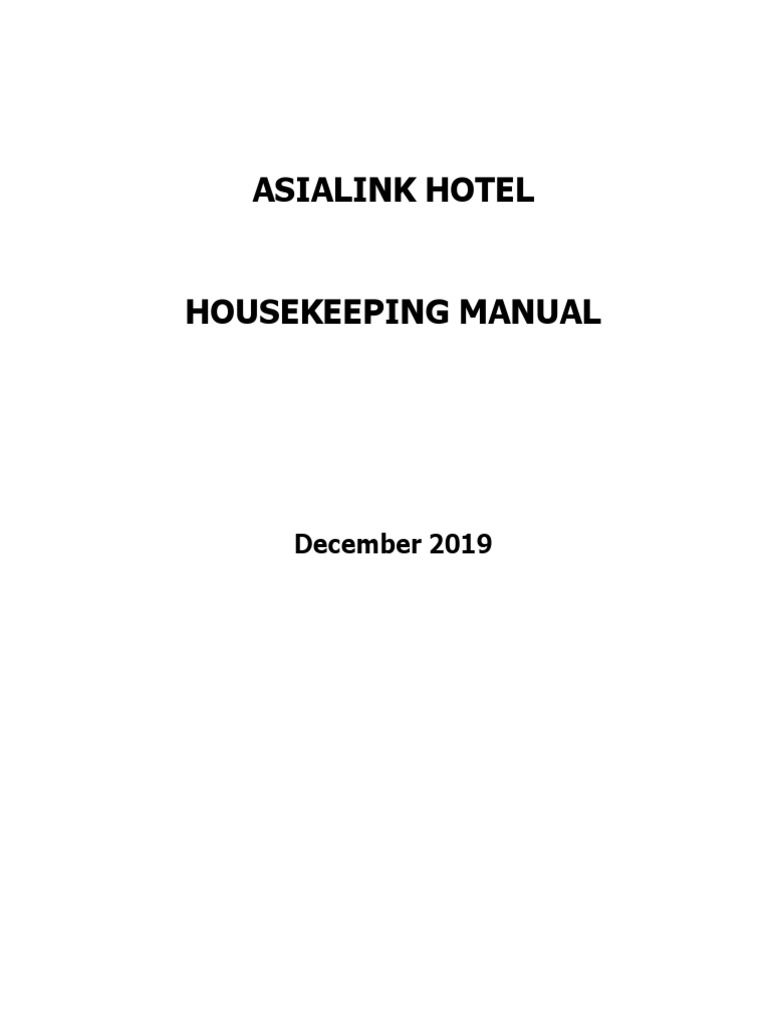 Housekeeping Manual PDF Bathroom Housekeeping