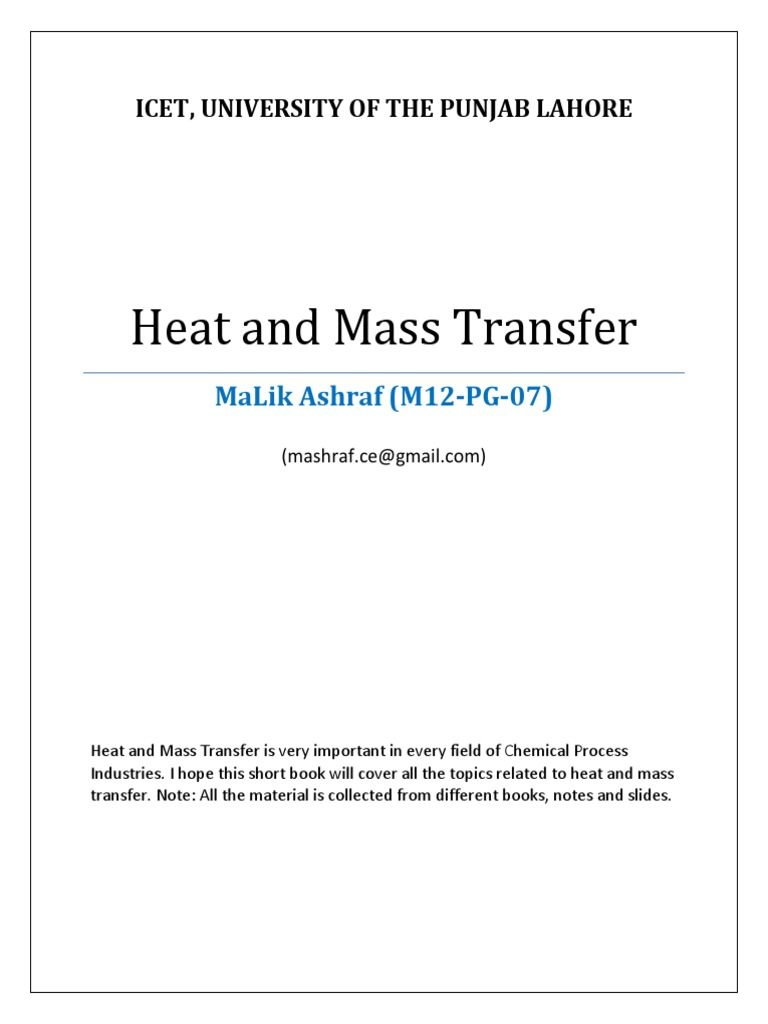 Heat and Mass Transfer | PDF | Mass Transfer | Heat Transfer
