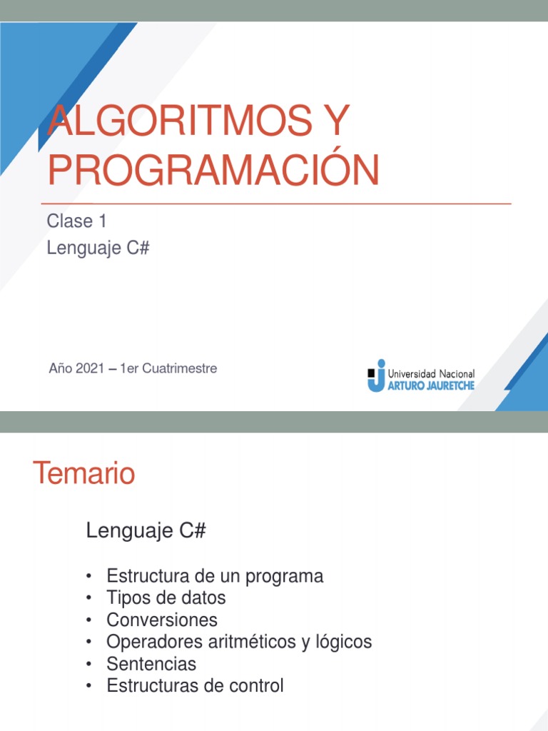 Introducción a C# y Programación Básica | PDF | C Sharp (lenguaje de ...