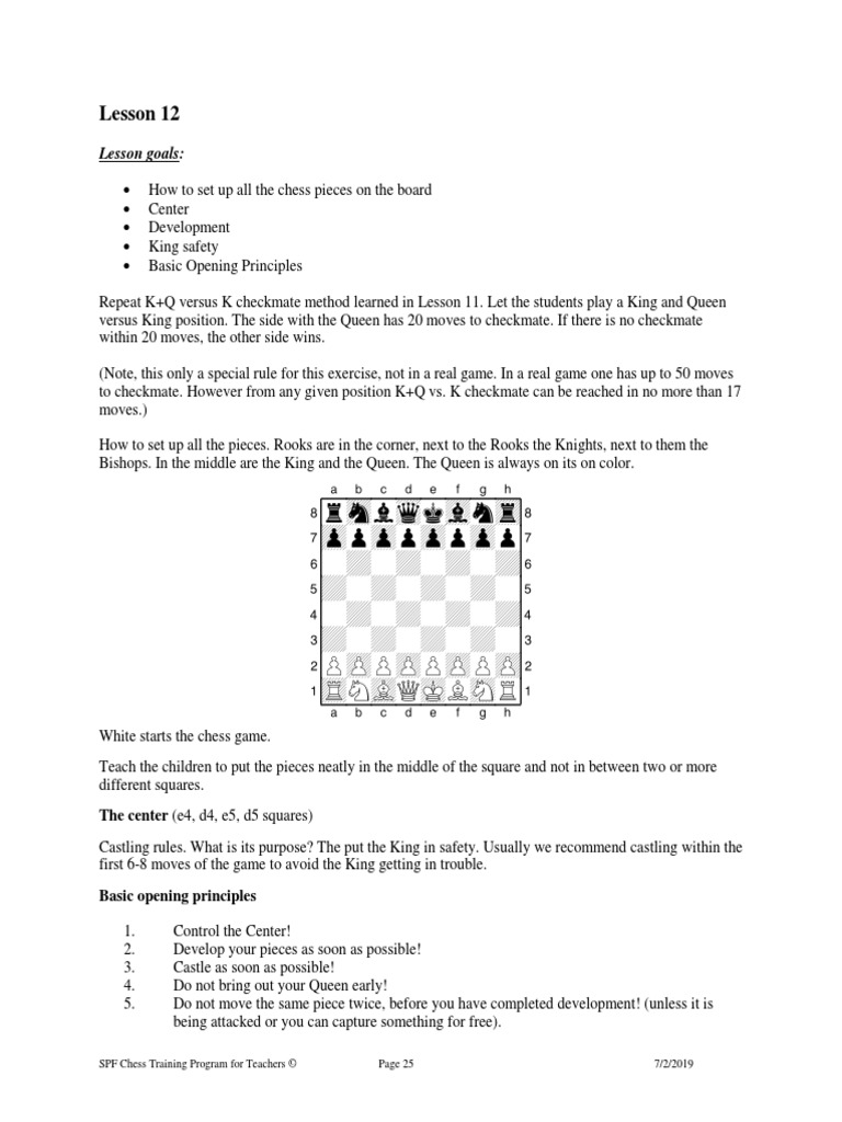 The Susan Polgar Method For Scholastic Chess Training Lesson 12 Lesson ...