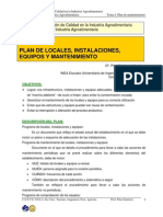 Plan de mantenimiento locales e instalaciones agroalimentarias