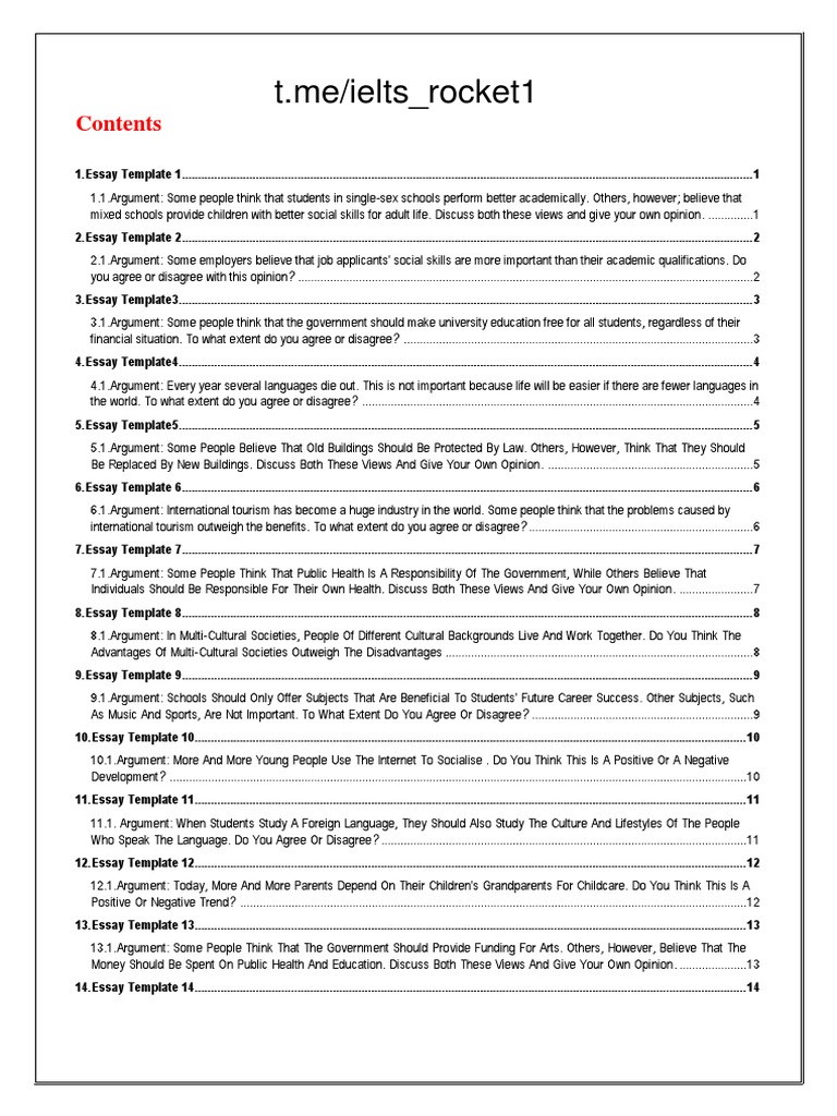 IELTS Writing Task Templates PDF | PDF | Tourism | Social Networking ...