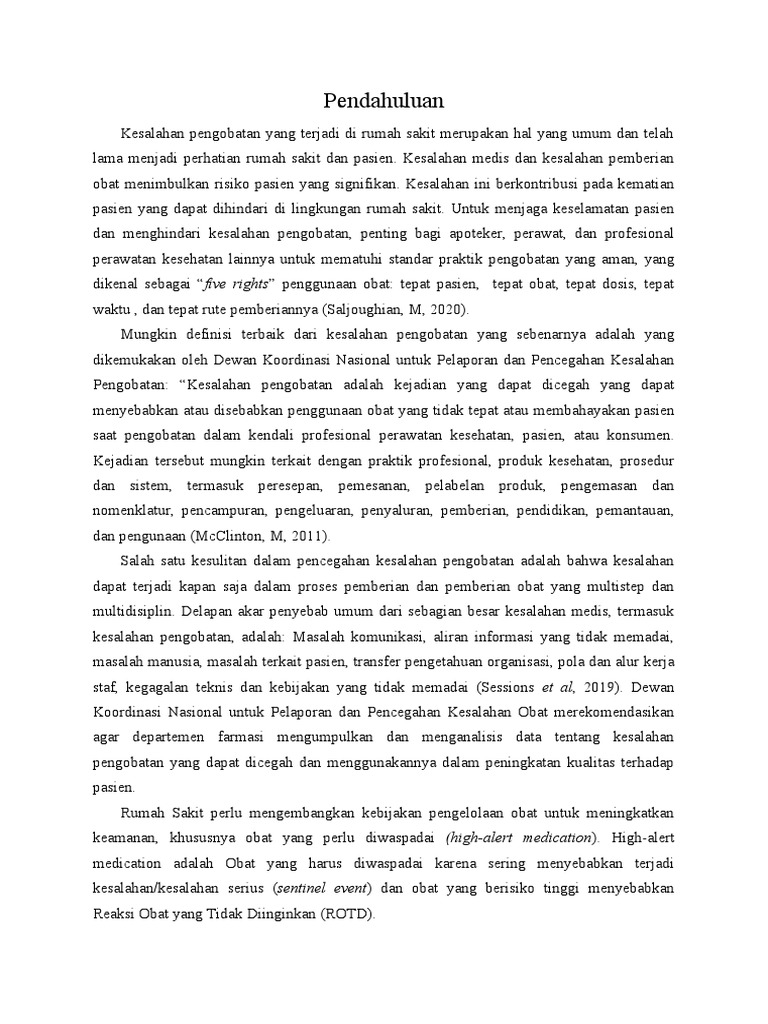 Pendahuluan medication error pdf