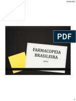 Webapresentação Farmacopeia Brasileira, Agua e Interdisciplinaridade