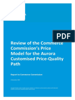 Review of The Commerce Commission's Price Model For The Aurora Customised Price-Quality Path
