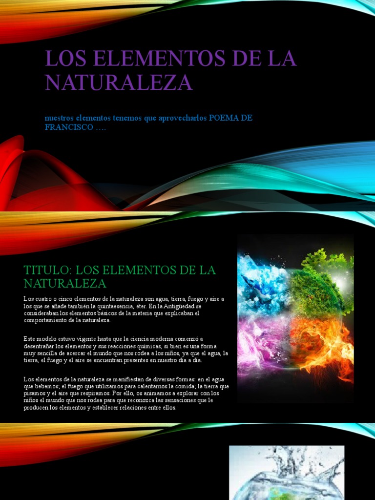 Cuatro Elementos de la Naturaleza | PDF | Incendios | Agua