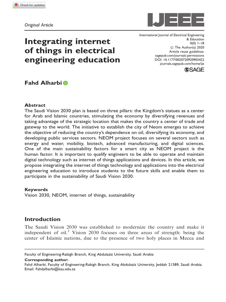 Integrating Internet of Things in Electrical Engineering Education ...