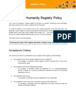 Proof of Humanity Registry Policy