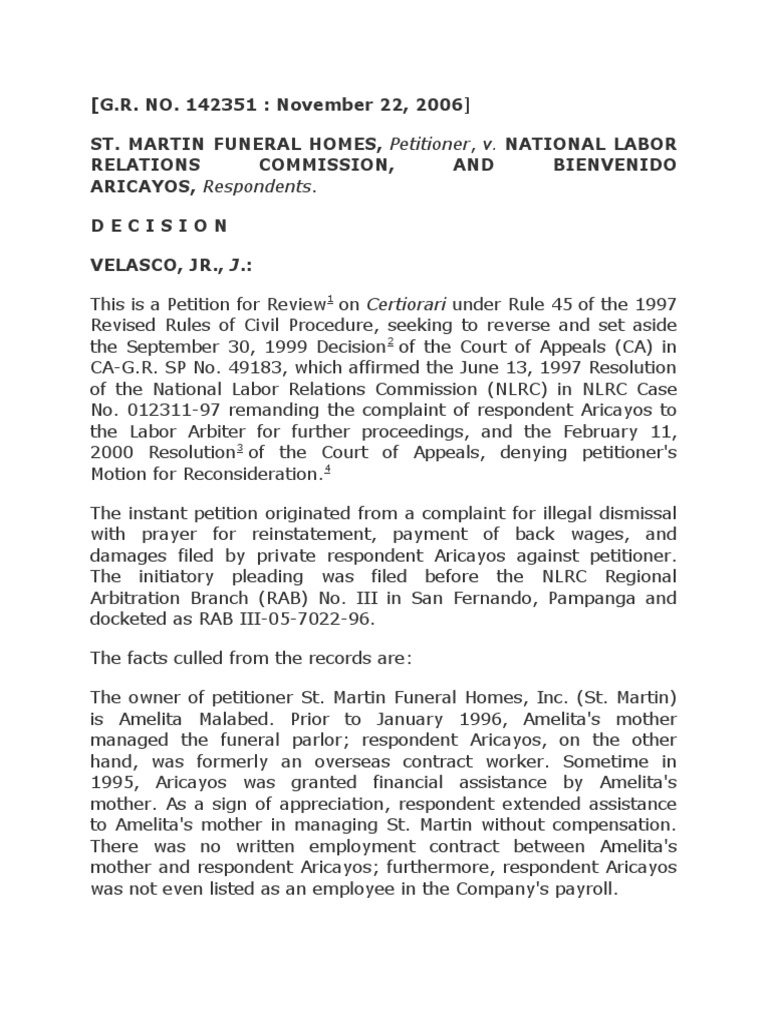 ST. MARTIN FUNERAL HOME vs. NATIONAL LABOR RELATIONS COMMISSION and