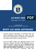 LIS BOSY Presentation and Encoding Tutorial As of September 19, 2020