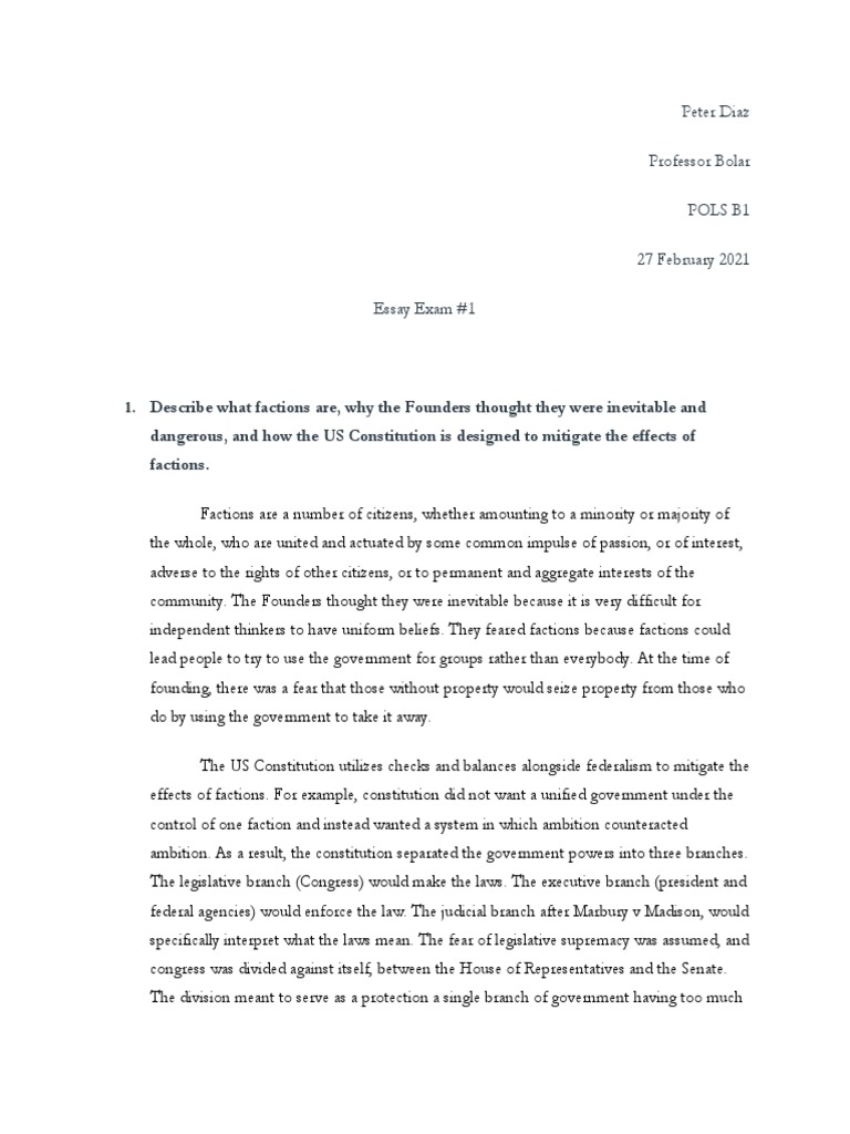 Essay Exam #1 | Descargar gratis PDF | U.S. State | Fourteenth ...