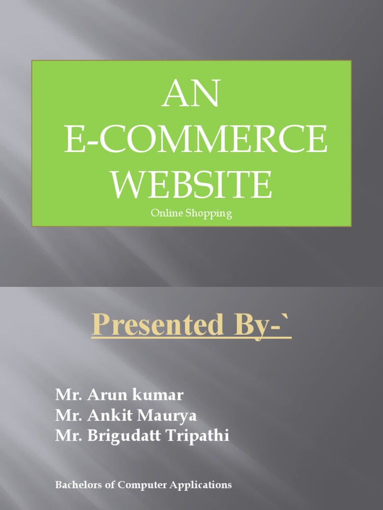 AN E-Commerce Website: Online Shopping | PDF | Career & Growth | Business