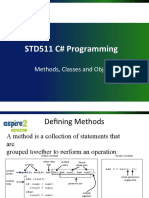 STD511 C# Programming: Methods, Classes and Objects