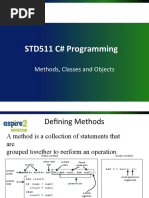 STD511 C# Programming: Methods, Classes and Objects