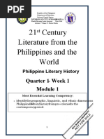 21 Century Literature From The Philippines and The World: Quarter 1-Week 1