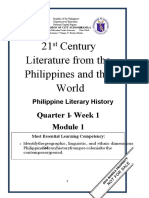 21 Century Literature From The Philippines and The World: Quarter 1-Week 1