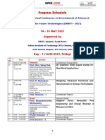 Program Schedule: 14 - 15 MAY 2021 Organized by
