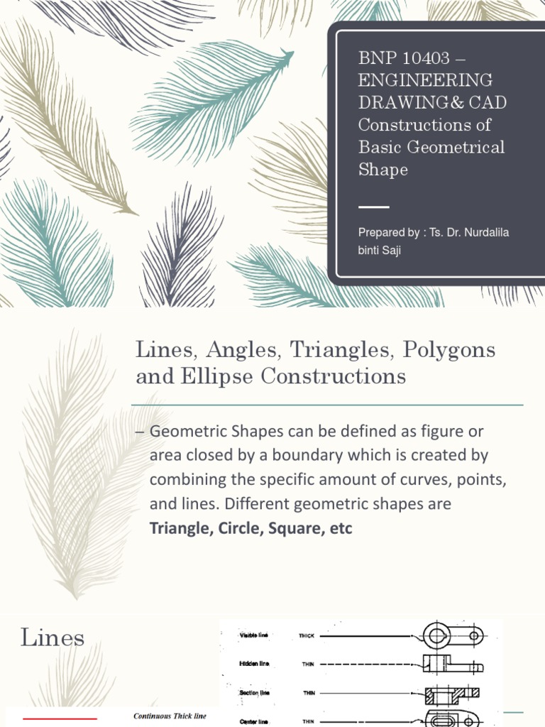 Engineering Drawing of Geometric Shapes | PDF | Perspective (Graphical ...
