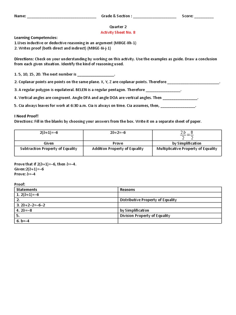 Learning Competencies:: Activity Sheet No. 8 | PDF