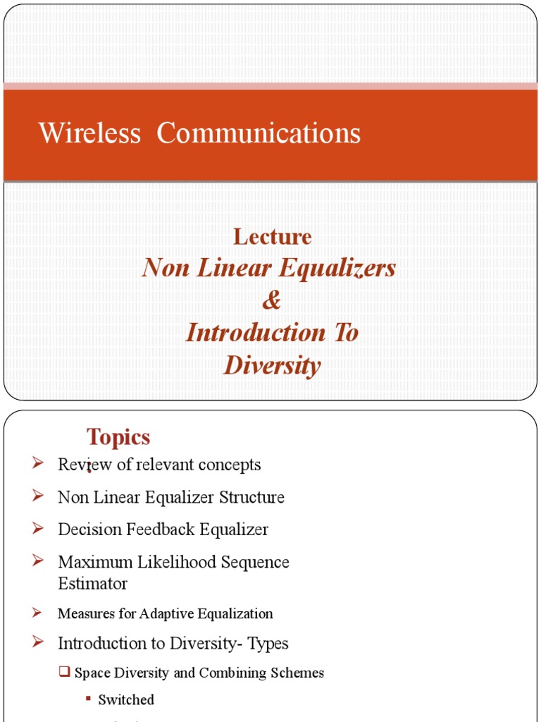 Non Linear Equalization PDF Equalization (Audio) Information And