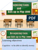 Recognizing Coins and Bills Up To PHP 1000