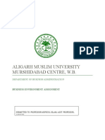 Aligarh Muslim University Murshidabad Centre, W.B.: Business Environment Assignment