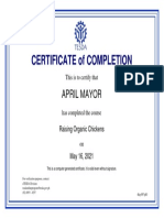 Organic Chickens - Certificate of Completion