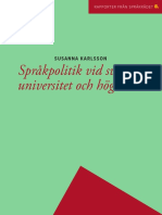 Språkpolitik Vid Svenska Universitet Och Högskolor